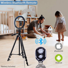 Load image into Gallery viewer, 26cm Led Selfie Ring Light Bluetooth Remote Lamp Photography Tripod Holder