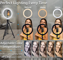 Load image into Gallery viewer, 26cm Led Selfie Ring Light Bluetooth Remote Lamp Photography Tripod Holder