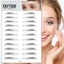 Load image into Gallery viewer, 4D Eyebrow Tattoo Sticker Hair-Like False Eyebrows Waterproof Long Lasting Water Transfer Eye Brow Stickers Makeup Cosmetics