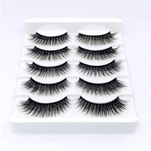 Load image into Gallery viewer, 5 pairs 8-25mm natural 3D false eyelashes