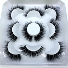 Load image into Gallery viewer, 5 pairs 8-25mm natural 3D false eyelashes