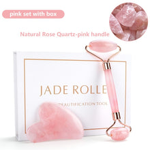 Load image into Gallery viewer, Natural Rose Quartz Jade Roller