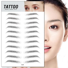 Load image into Gallery viewer, 4D Eyebrow Tattoo Sticker Hair-Like False Eyebrows Waterproof Long Lasting Water Transfer Eye Brow Stickers Makeup Cosmetics