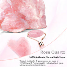 Load image into Gallery viewer, Natural Rose Quartz Jade Roller
