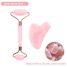 Load image into Gallery viewer, Natural Rose Quartz Jade Roller
