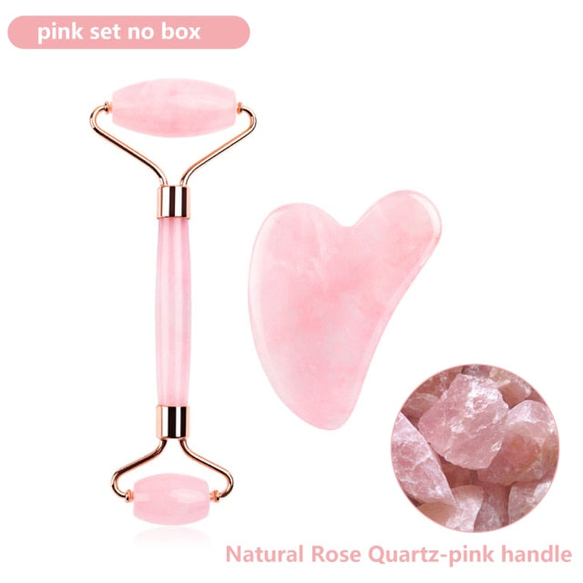 Natural Rose Quartz Jade Roller